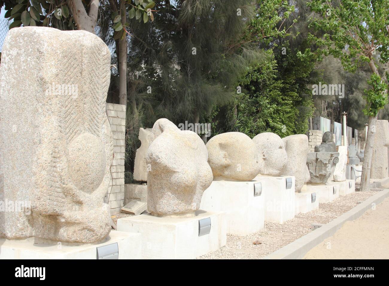 Column Top Artefakte aus archäologischen Ruinen der römischen geborgen Theater in Alexandria Stockfoto