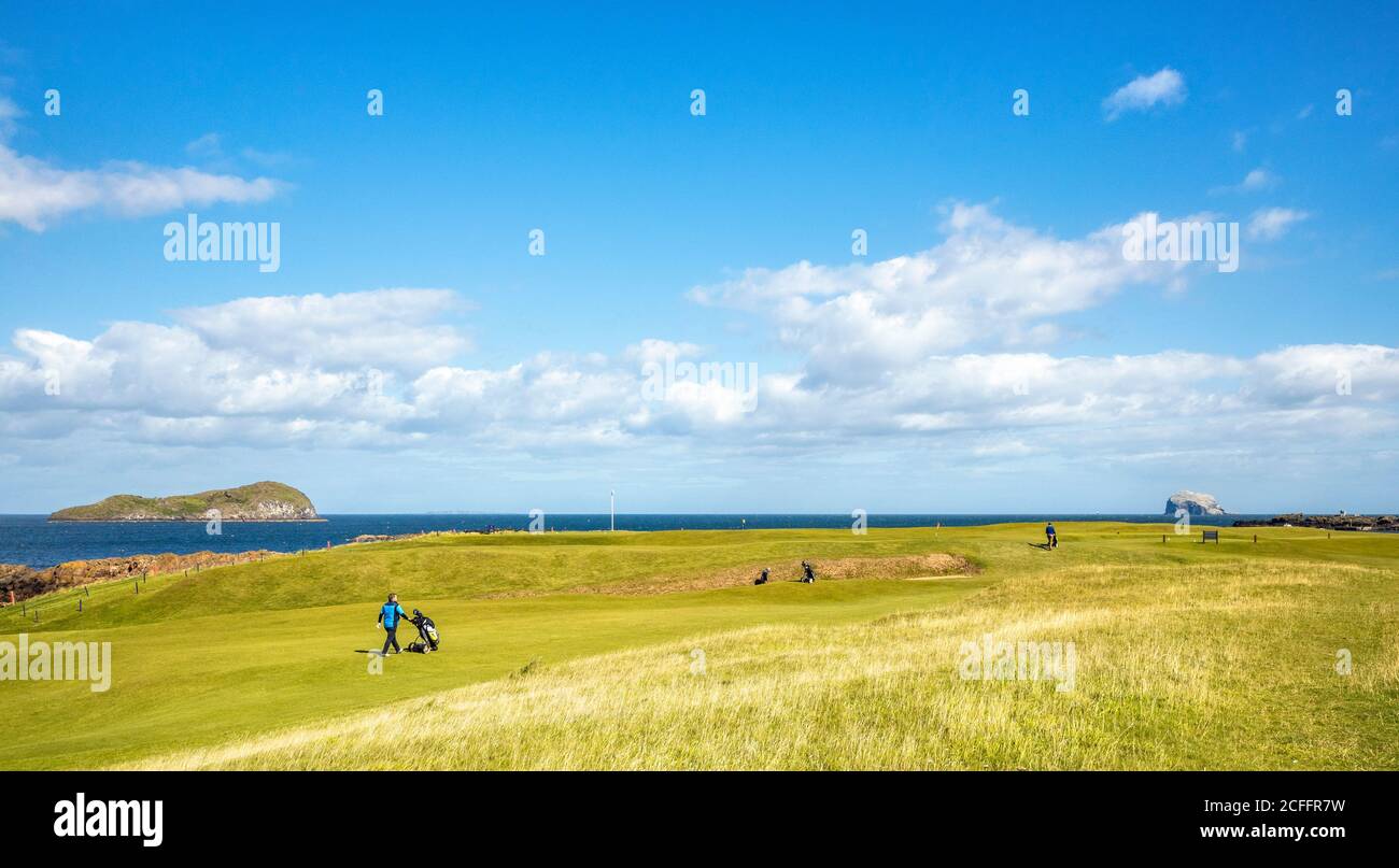 North Berwick Golf Course, East Lothian, Schottland, Großbritannien. Stockfoto