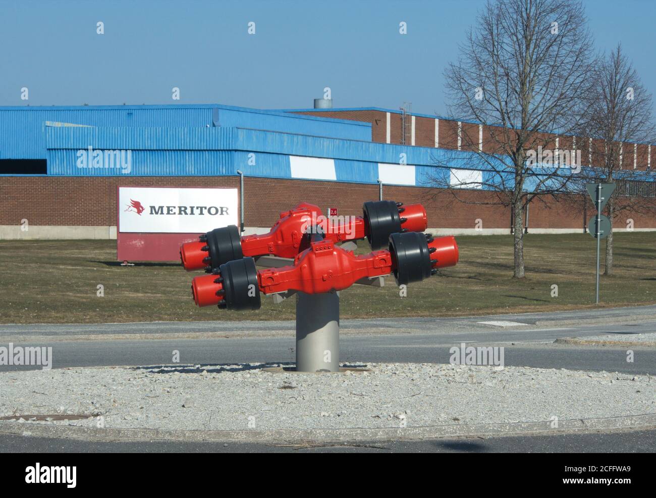 Hinterachse außen eine Meritor Faktorie in Lindesberg.Schweden Stockfoto