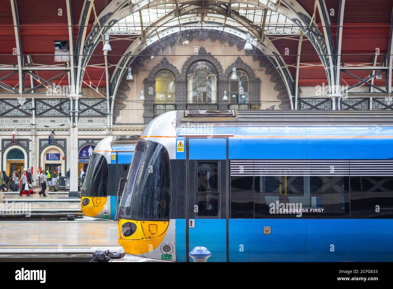 Heathrow Express am Bahnhof London Paddington Stockfoto