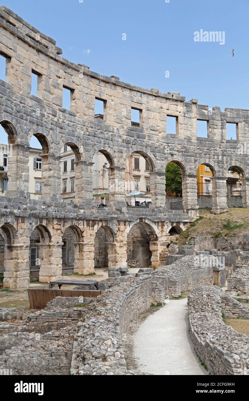 In der Arena, Pula, Istrien, Kroatien Stockfoto