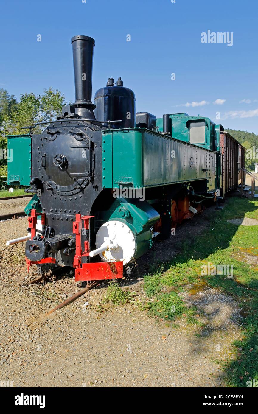 Eine Dampflokomotive der Waldviertel-Bahn, Niederösterreich Stockfoto