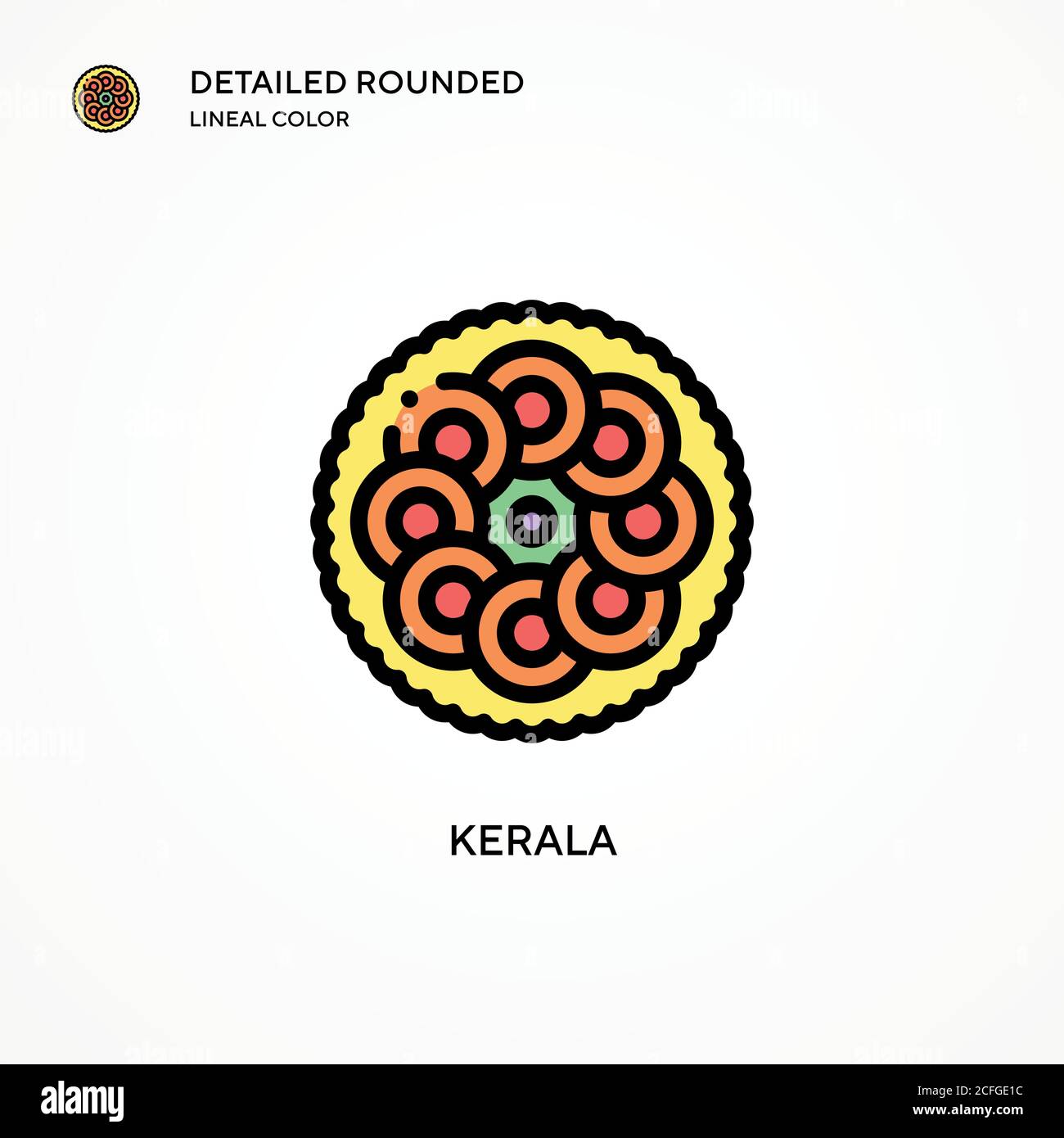 Kerala-Vektor-Symbol. Moderne Vektorgrafik Konzepte. Einfach zu bearbeiten und anzupassen. Stock Vektor