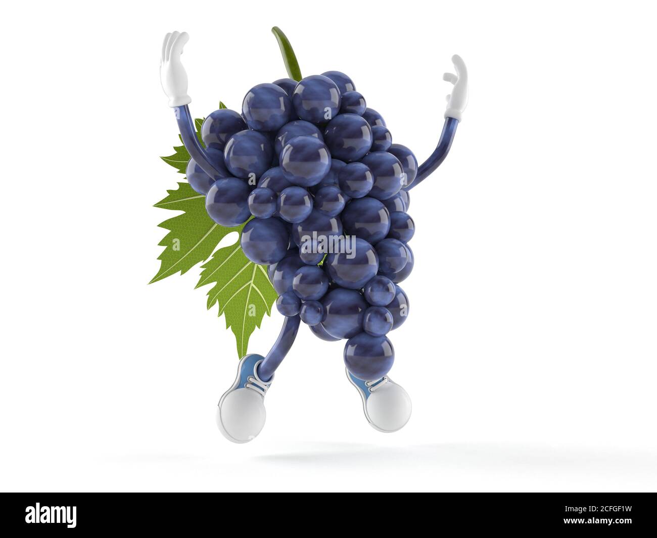 Trauben Zeichen auf weißem Hintergrund Stockfoto