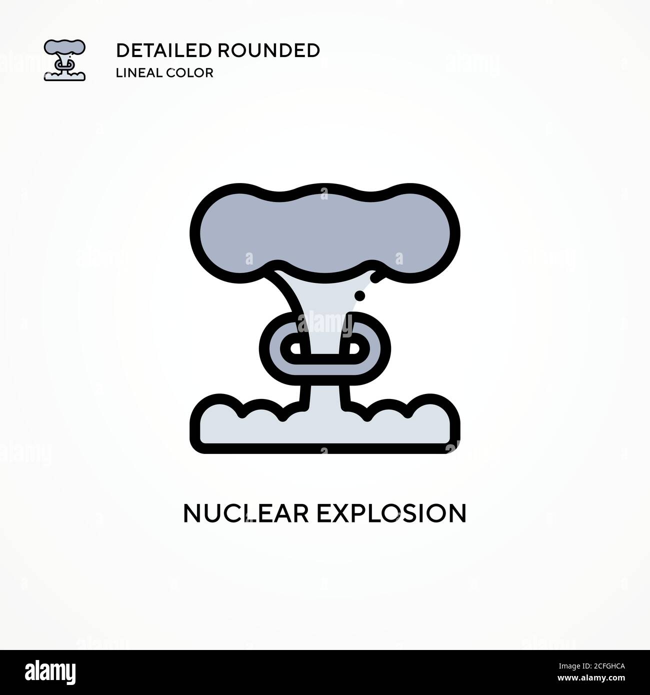 Vektorsymbol für nukleare Explosion. Moderne Vektorgrafik Konzepte. Einfach zu bearbeiten und anzupassen. Stock Vektor