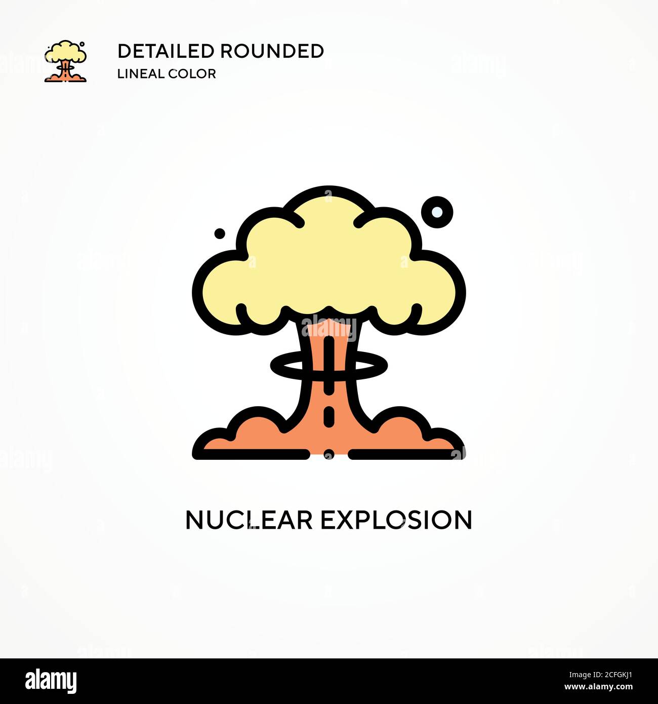 Vektorsymbol für nukleare Explosion. Moderne Vektorgrafik Konzepte. Einfach zu bearbeiten und anzupassen. Stock Vektor