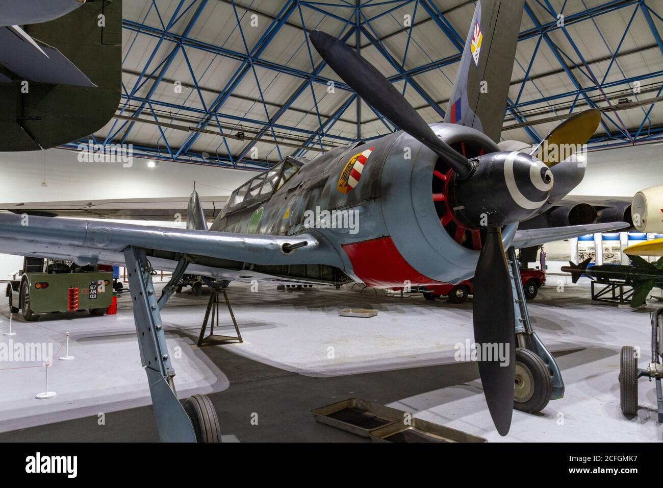 Ein Focke Wulf Fw190 Kampfflugzeug (1941-45) im RAF Museum, London, UK. Stockfoto
