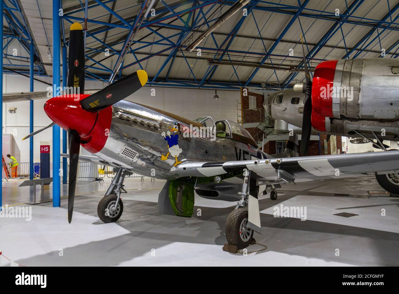 Ein nordamerikanischer P-51D Mustang, ausgestellt im RAF Museum, London, UK. Stockfoto