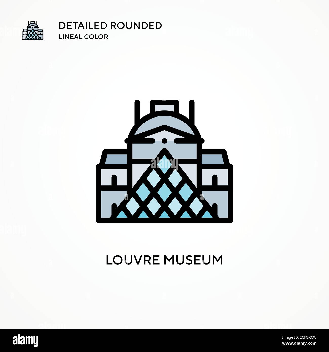 Vektor-Symbol des Louvre. Moderne Vektorgrafik Konzepte. Einfach zu bearbeiten und anzupassen. Stock Vektor