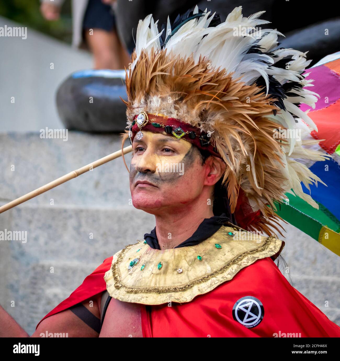 Westminster, London, Großbritannien. 5. September 2020: Protestierende zur Verteidigung des Amazonas-Regenwaldes schließen sich dem Aussterben an Rebellions-Proteste in Central London, Großbritannien Stockfoto