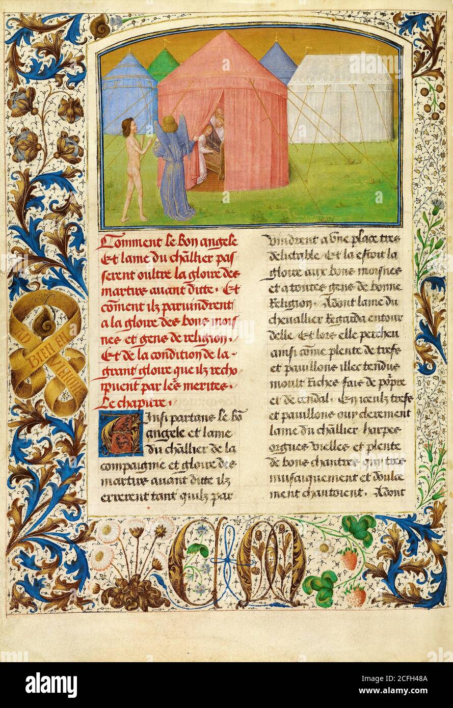 Simon Marmion, der Ruhm guter Mönche und Nonnen 1475 Tempera, Gold, Tusche auf Pergament, das J. Paul Getty Museum, Los Angeles, USA. Stockfoto