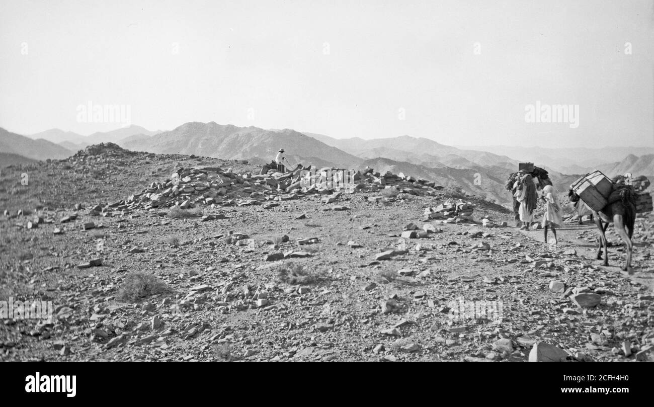 Middle East History - Sinai über das Rote Meer Tor und Wady Hebran. Ruinen von Nawamis am Kopf von Wady Hebran Stockfoto