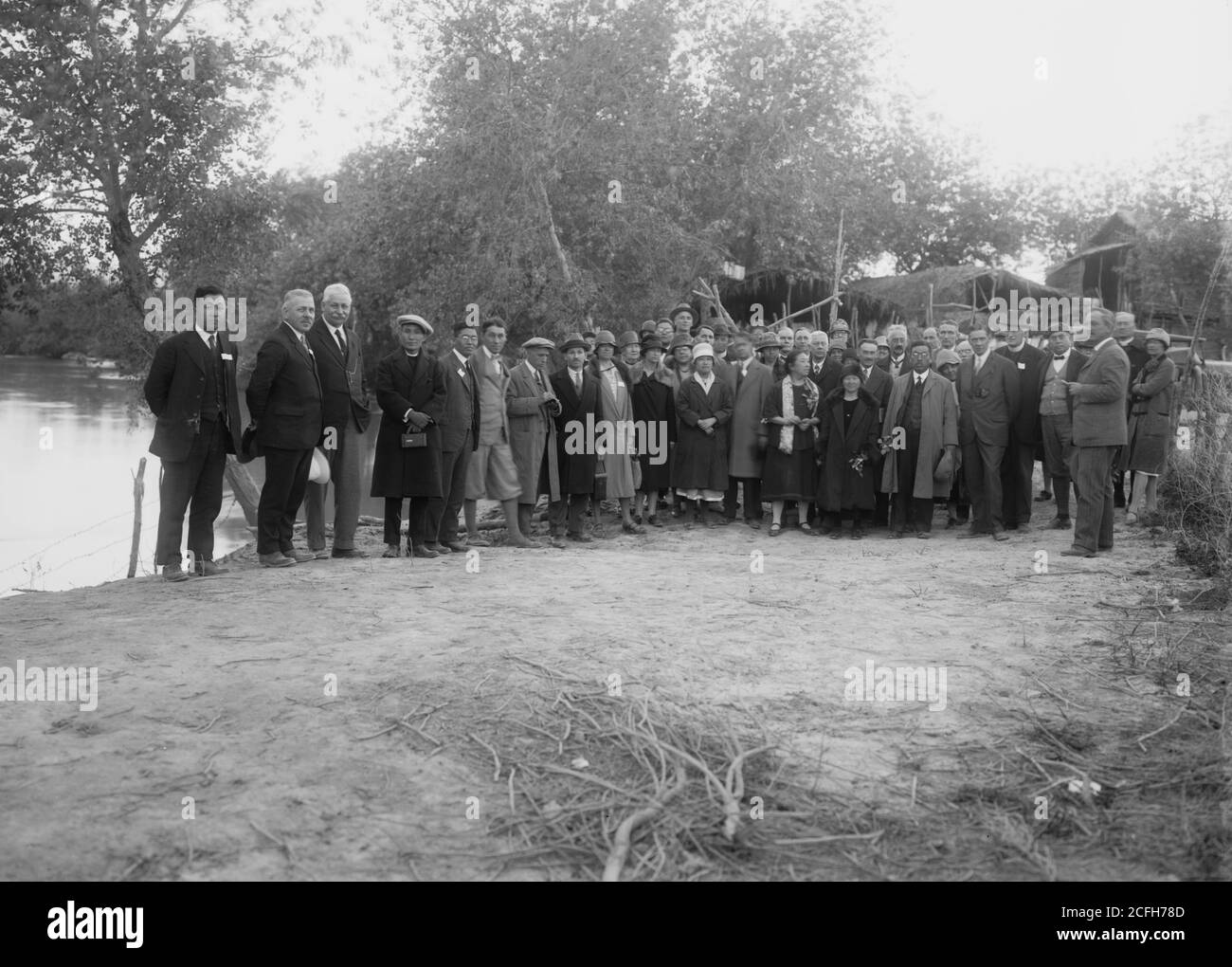 Originalunterschrift: I.M.C. [D. h. International Missionary Council] Delegierte am Jordan River 1928 - Ort: Jerusalem ca. 1928 Stockfoto