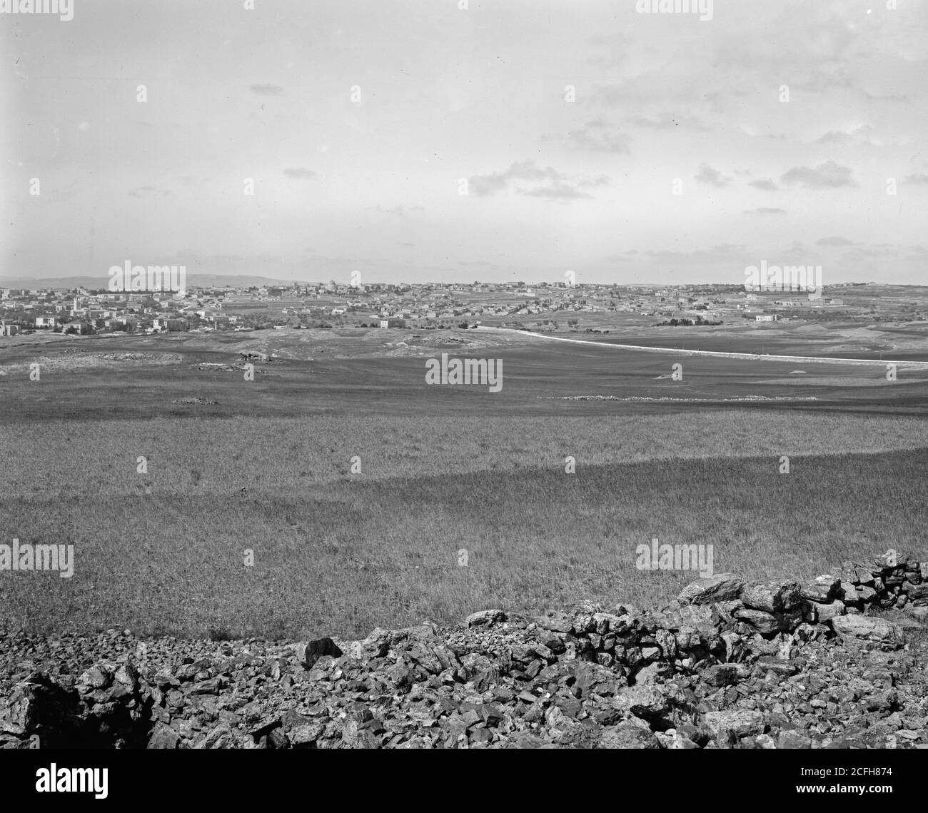 Bildunterschrift: Jerusalem (El-Kouds). Fernansicht des westlichen Teils Jerusalems aus dem Norden - Ort: Jerusalem ca. 1898-1914 Stockfoto