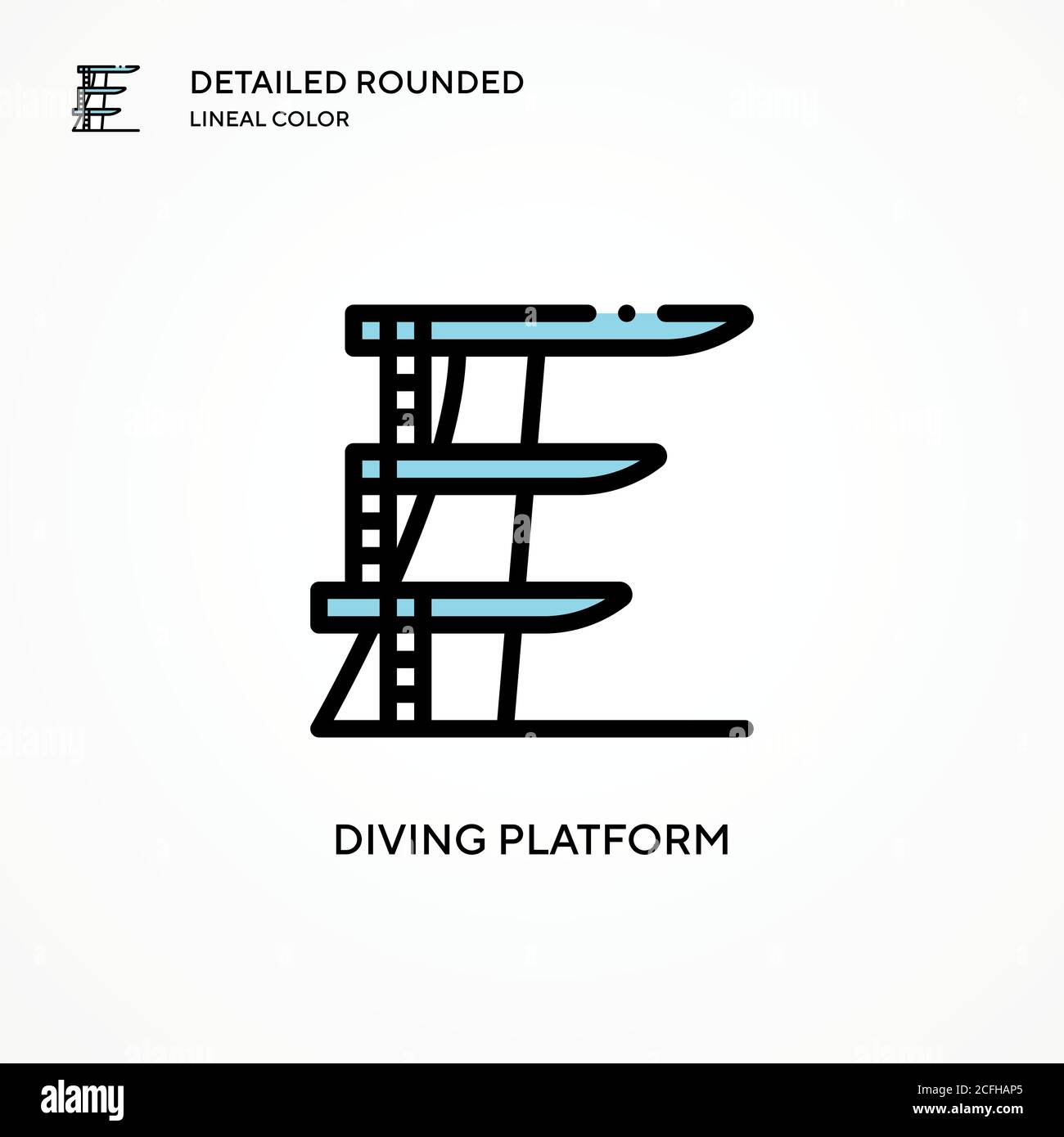 Vektor-Symbol für Tauchplattform. Moderne Vektorgrafik Konzepte. Einfach zu bearbeiten und anzupassen. Stock Vektor