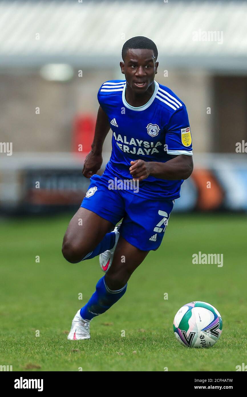 NORTHAMPTON, ENGLAND. 5. SEPTEMBER 2020 Marlon Pack of Cardiff City während des Carabao Cup-Spiels zwischen Northampton Town und Cardiff City im PTS Academy Stadium, Northampton. (Kredit: Leila Coker, MI News) Kredit: MI Nachrichten & Sport /Alamy Live Nachrichten Stockfoto