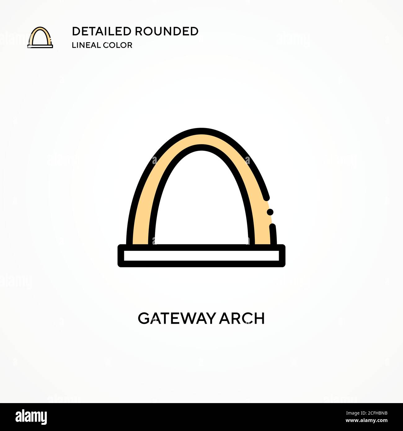 Gateway Arch Vector-Symbol. Moderne Vektorgrafik Konzepte. Einfach zu bearbeiten und anzupassen. Stock Vektor