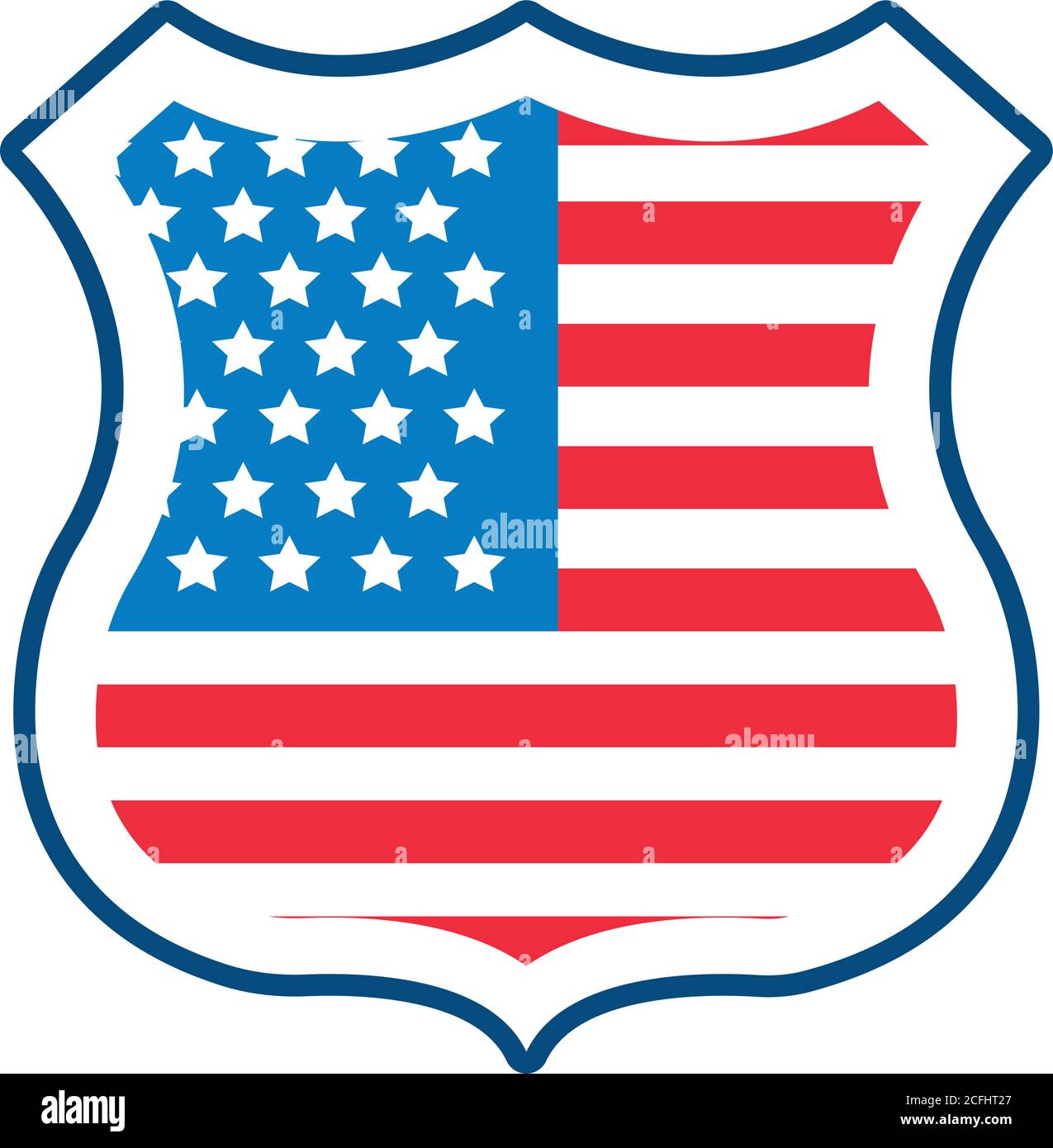 usa Wahlen Flagge in Schild Wache flache Stil Vektor-Illustration Design Stock Vektor