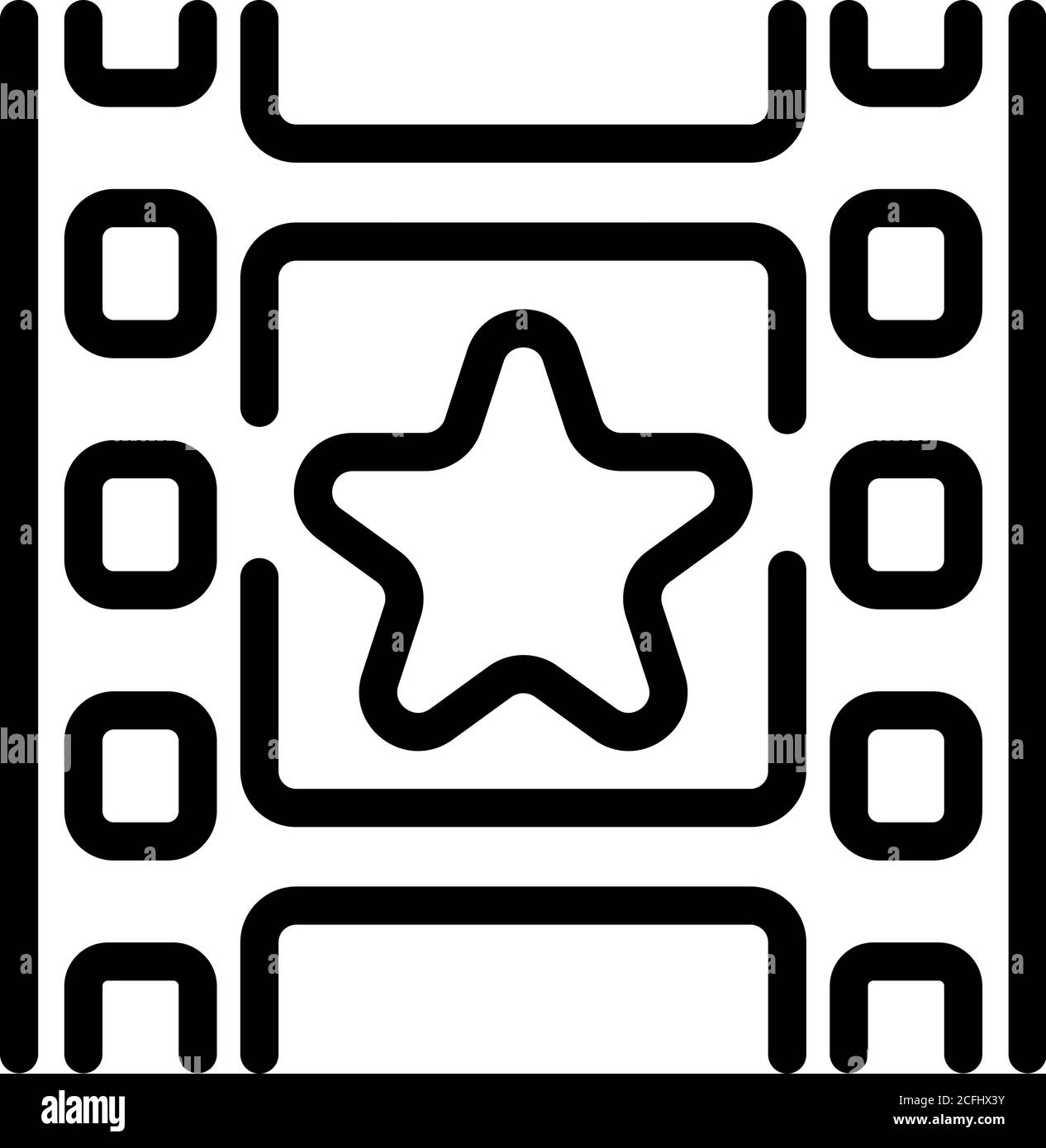 Star-Movie-Symbol, Umrissstil Stock Vektor