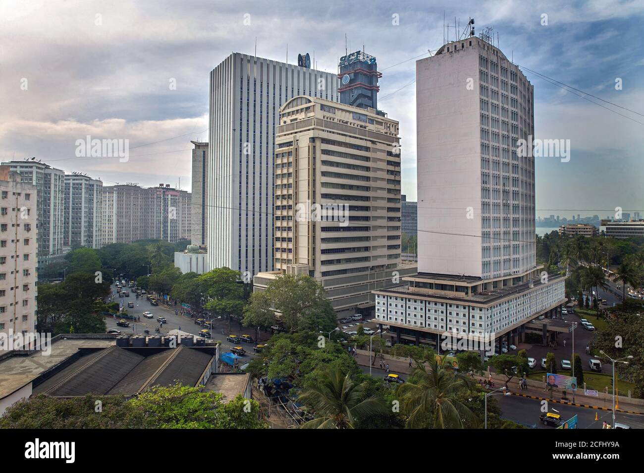 CBD-Gebäude SBI SCI Mantralay Extension in Nariman Point Bombay Mumbai Maharashtra Indien Stockfoto