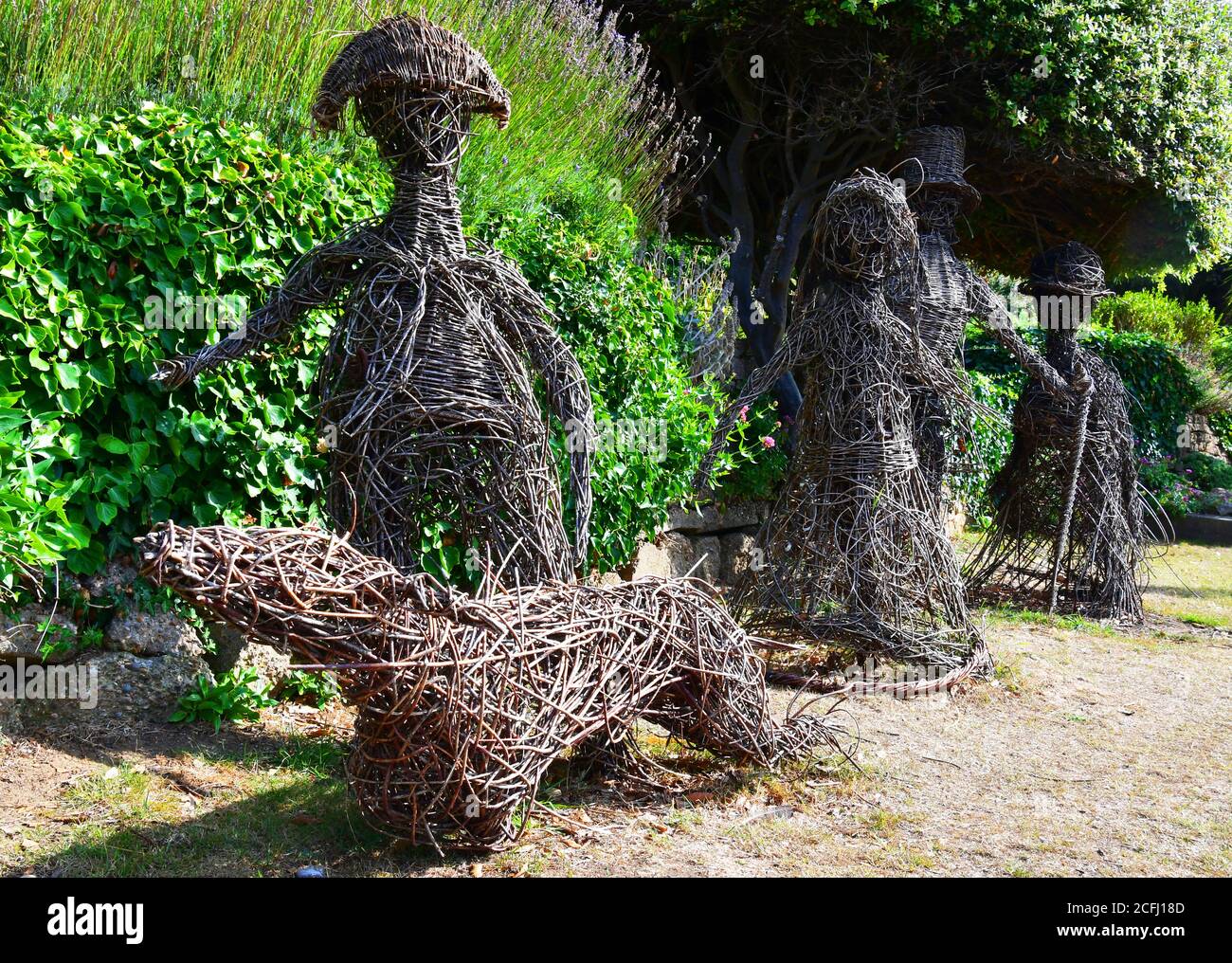 Weidenskulptur von Tracy Barritt Brown ASEA in Felixstowe Seafront Gardens, Suffolk, Großbritannien. Kunst auf dem Prom 2016. Stockfoto