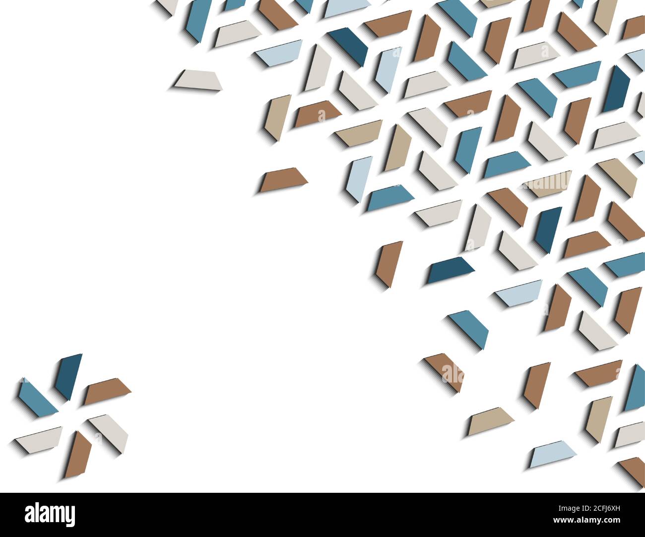 Arabisch 3d isometrische Farbe geometrische Mosaik Vektor-Muster für Hintergrund, Karte, Banner. Geometrisches, kreatives Design. Stock Vektor
