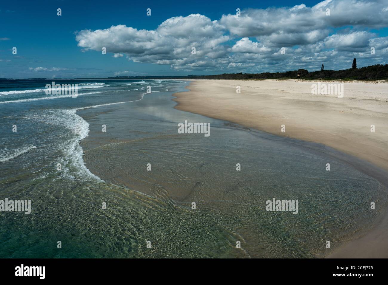 Schöner Main Beach in Brunswick Heads an der Nordküste. Stockfoto