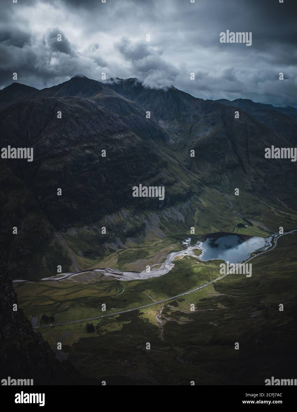 Loch Actriochtan und Bidean Nam Bian, Glencoe, Schottische Highlands Stockfoto