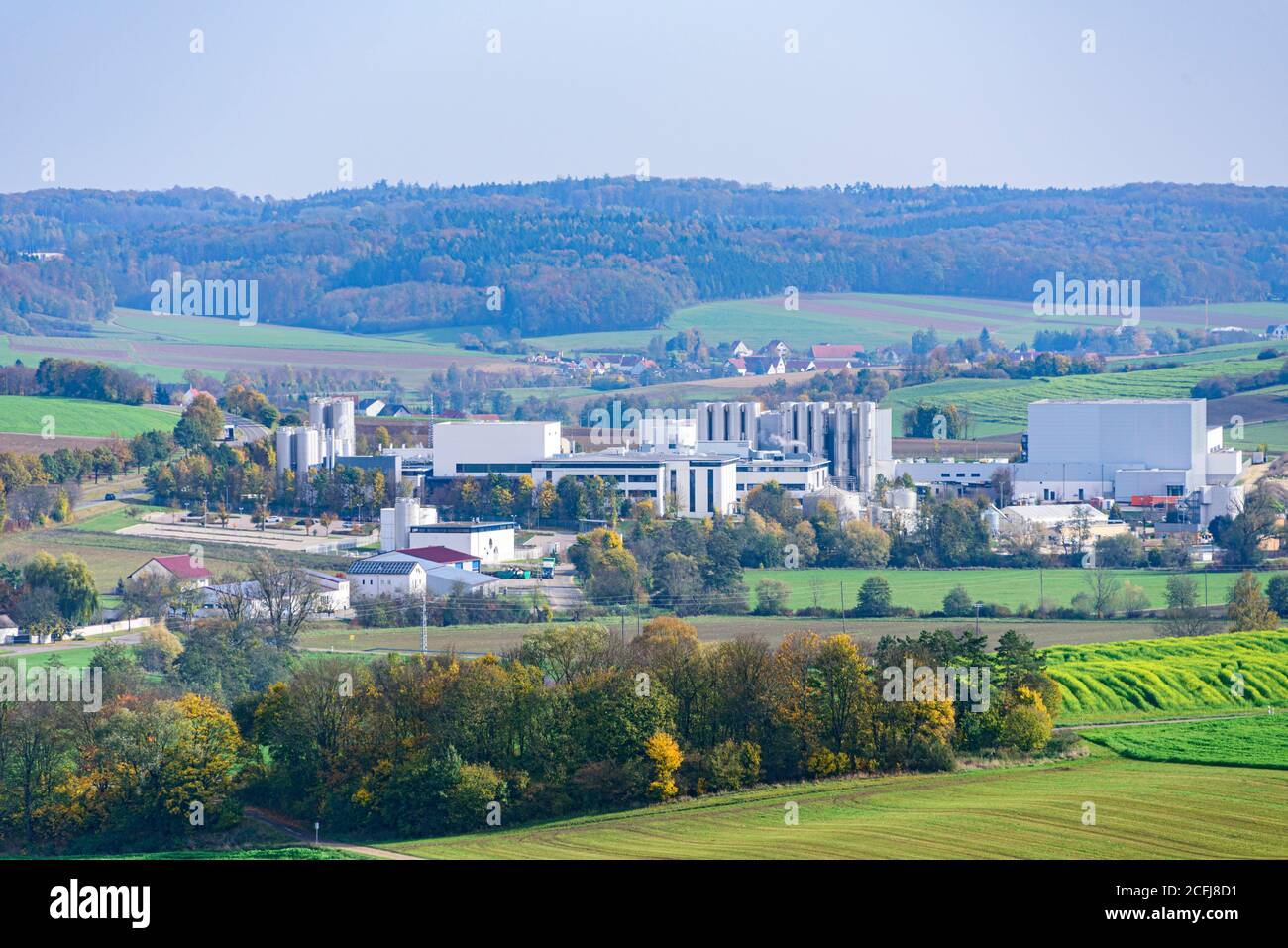 Große Molkerei im ländlichen Raum in schwaben Stockfoto