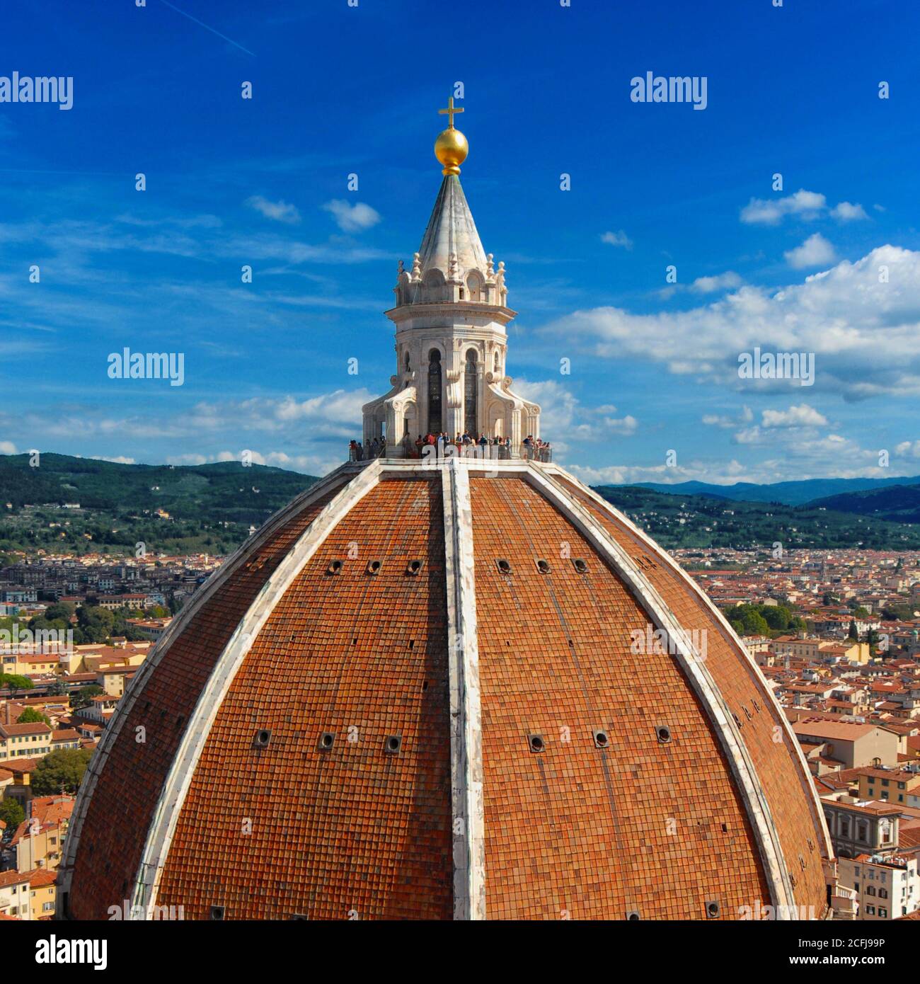 Besuch der Kuppel von Santa Maria del Fiore (Santa Maria del Fiore) in Florenz, erbaut vom italienischen Architekten Brunelleschi im 15. Jahrhundert und Symbol der R Stockfoto