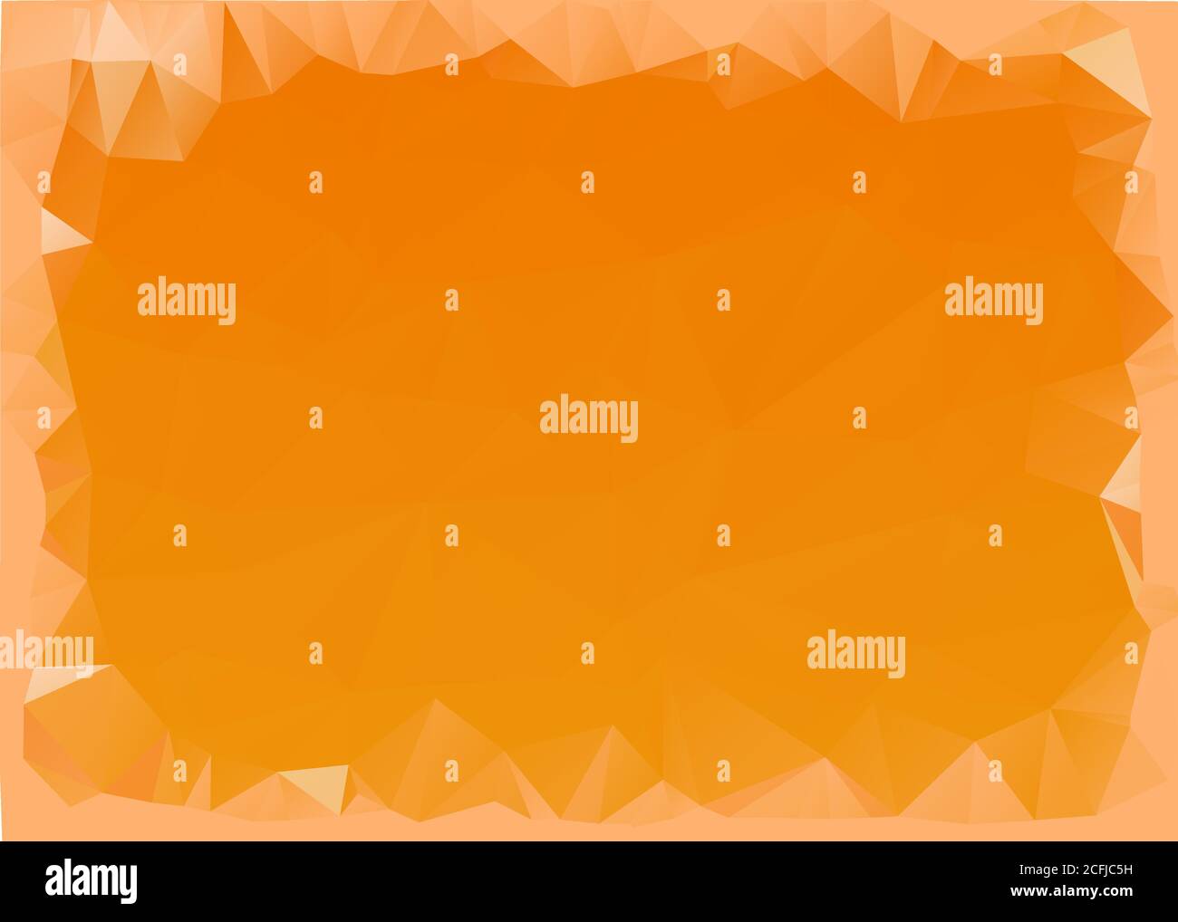Weiche Dreiecke Rahmen Auf Abstrakt Tief Poly Orange Gradient Polygonal Hintergrund Vektorgrafik Stock Vektor