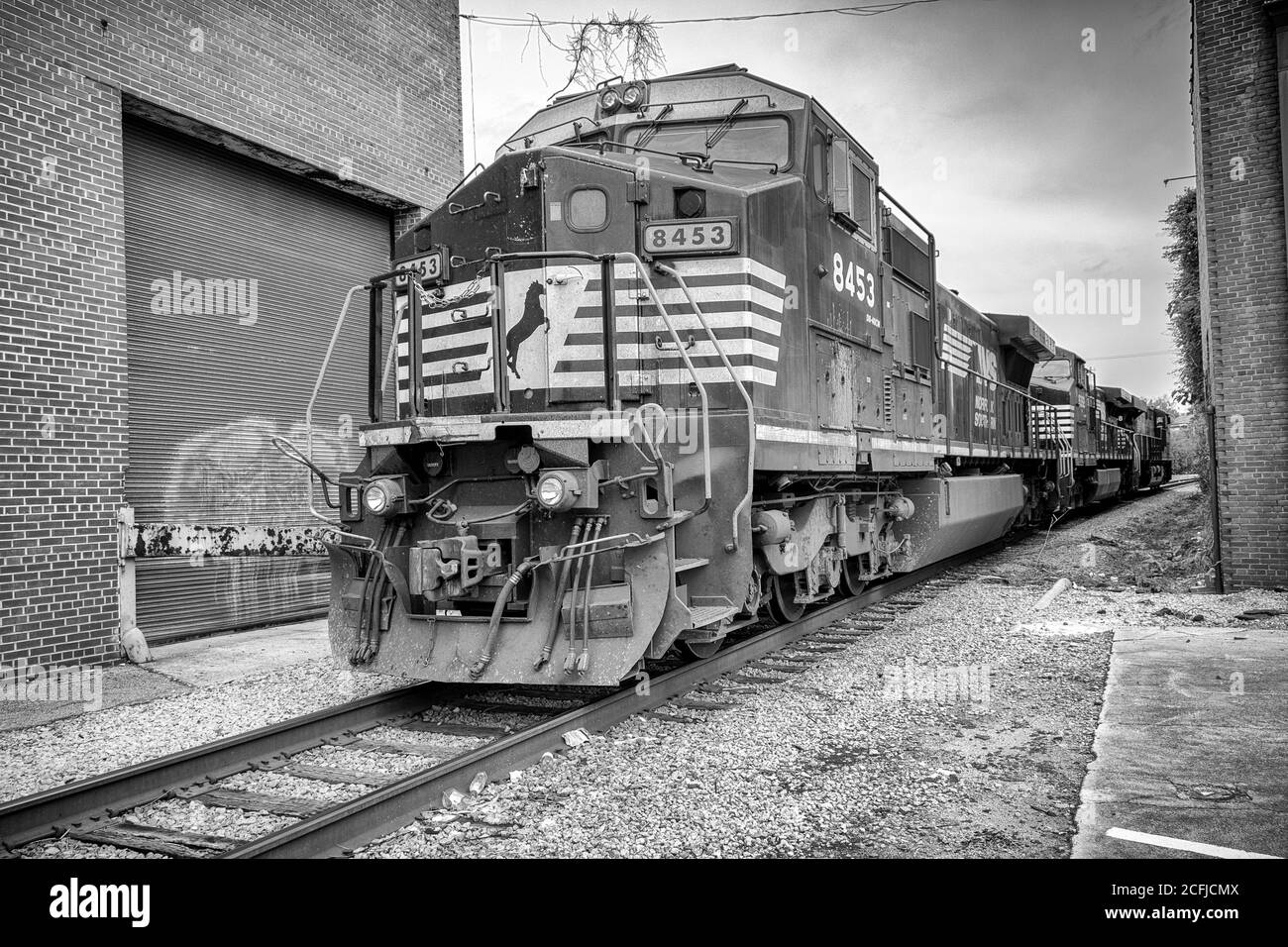 Raleigh North Carolina USA Juli 19 2014 Norfolk Southern Train Hof Stockfoto