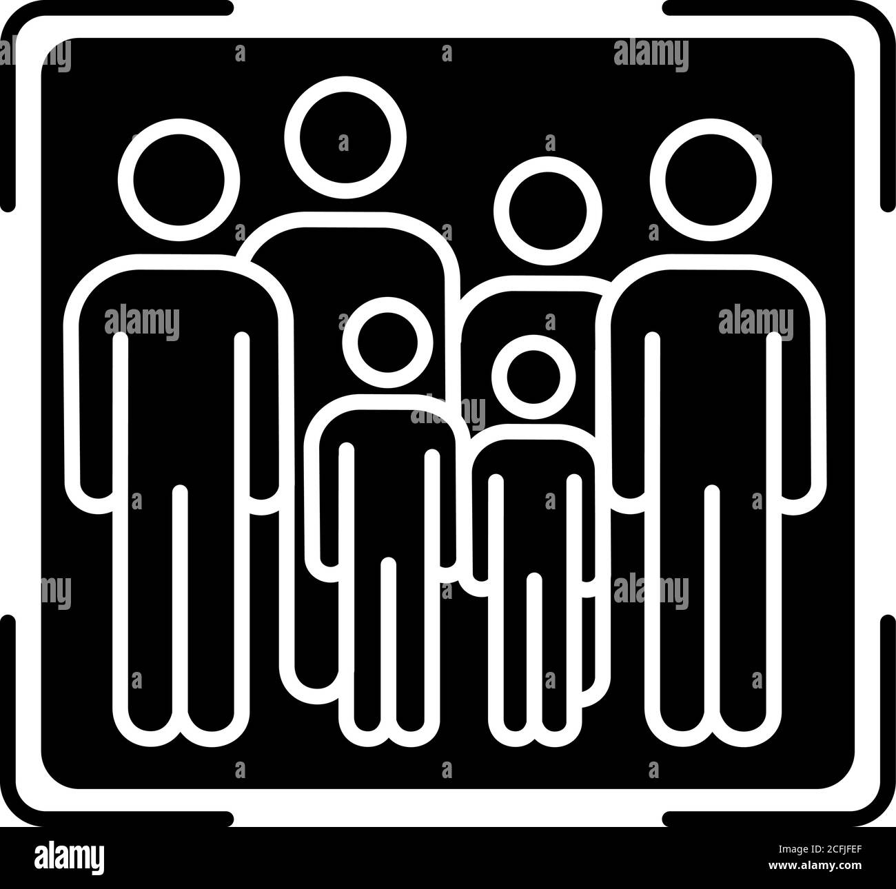 Crowd Scene schwarzes Glyphen-Symbol Stock Vektor