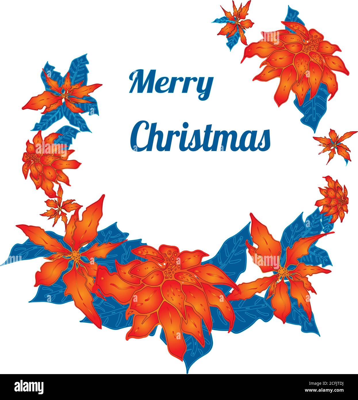 Weihnachtskarte der Weihnachtsstern mit handgezeichneten Schriftzug.  Weihnachtsdekoration Abbildung. Grafik Design Stock-Vektorgrafik - Alamy