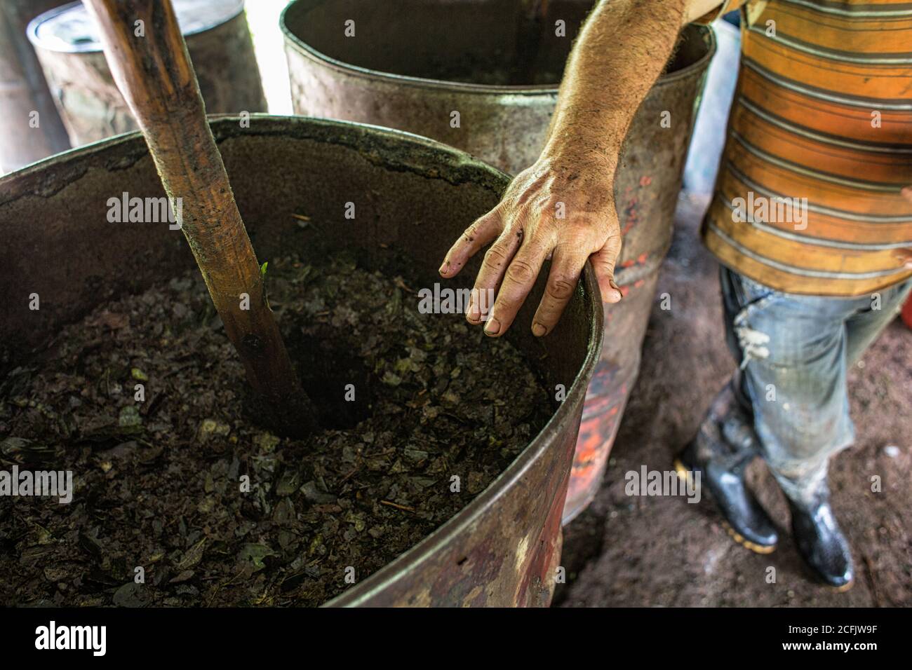 Kokainfabrik in Kolumbien Stockfoto