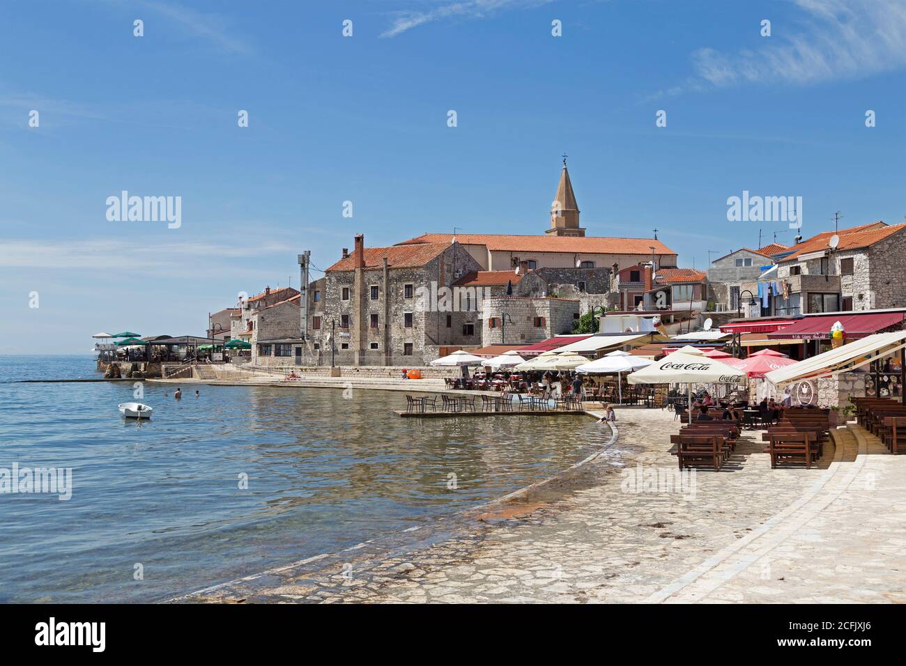 Strand, Umag, Istrien, Kroatien Stockfoto