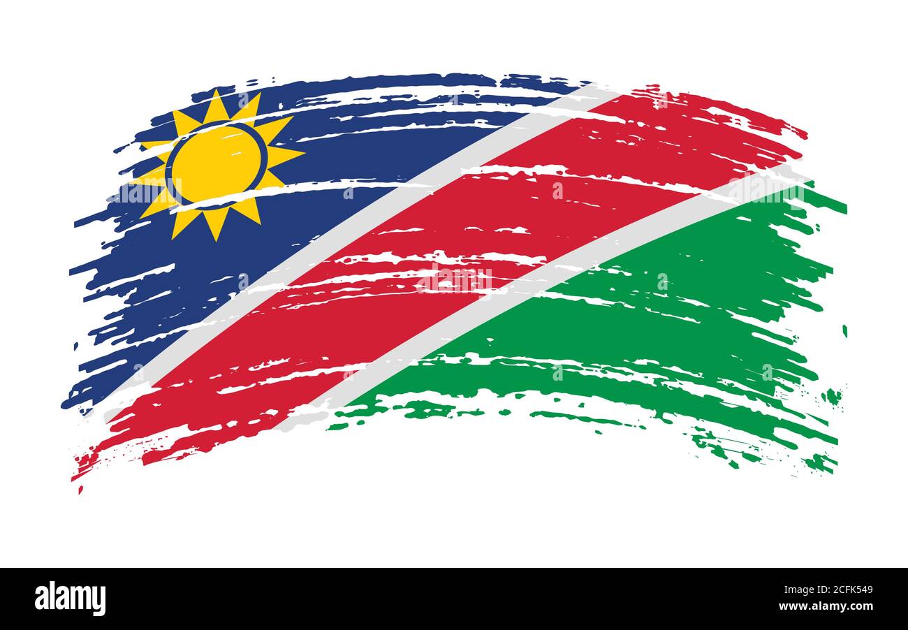 Namibia Flagge in Grunge Pinselstrich, Vektor Stock Vektor