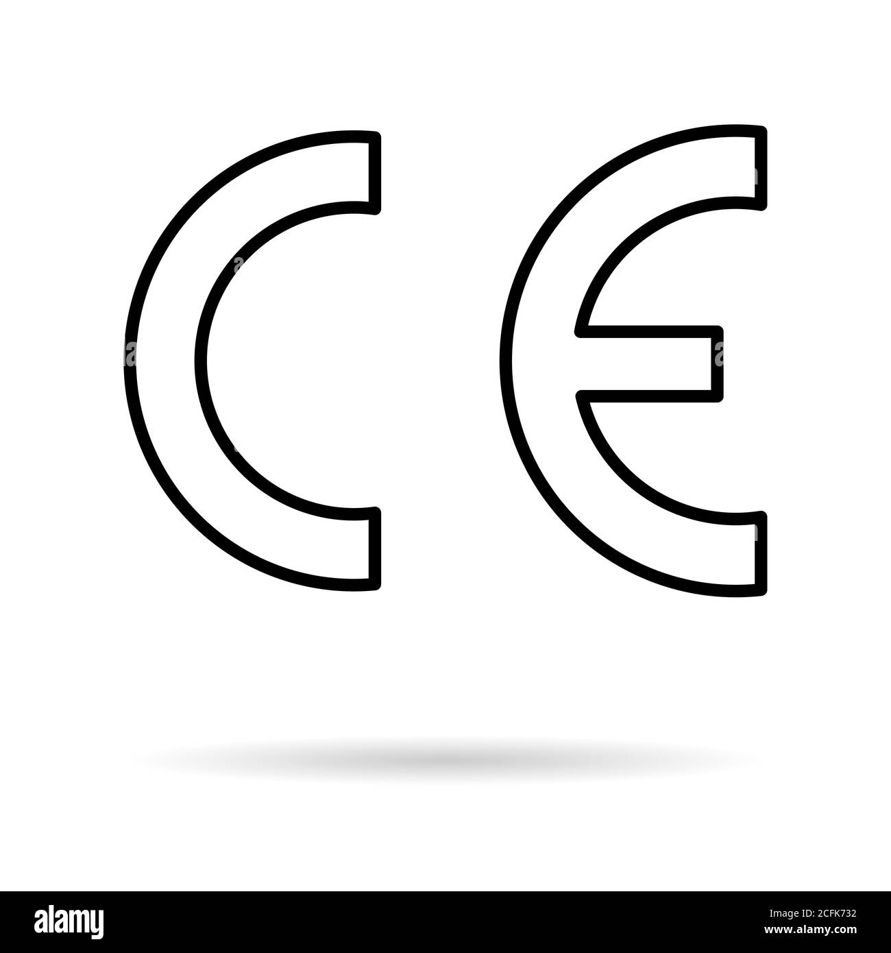 CE-Zeichen Symbol für conformite europeenne, sauber Etikett Produkt, Informationen Vektor Illustration Zeichen . Stock Vektor