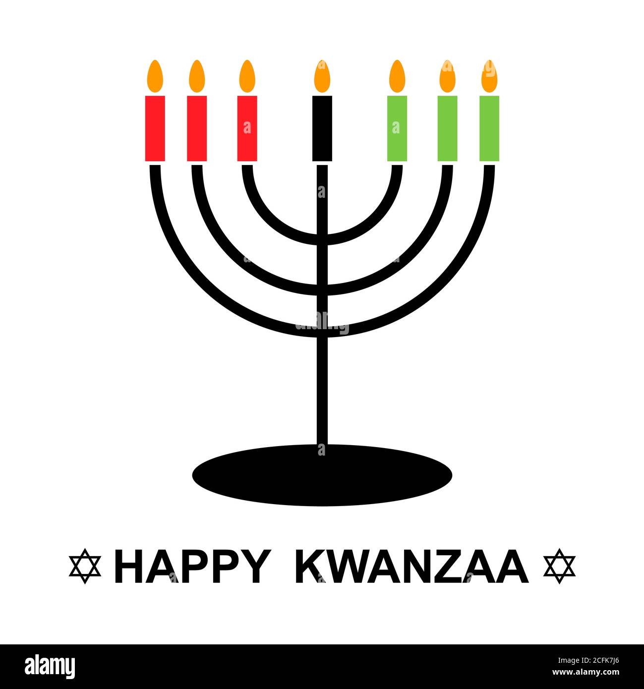 Happy kwanzaa , amerikanisches Design isoliert auf weißem Hintergrund. Grußkarte, Vektorgrafik . Stock Vektor