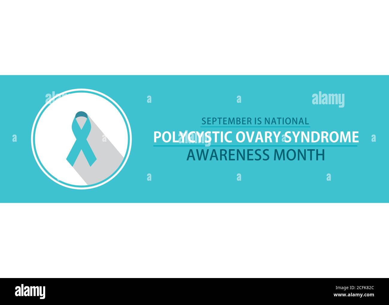vektor-Illustration von Polycystic Ovar Syndrome Awareness Monat Poster Design. Stock Vektor