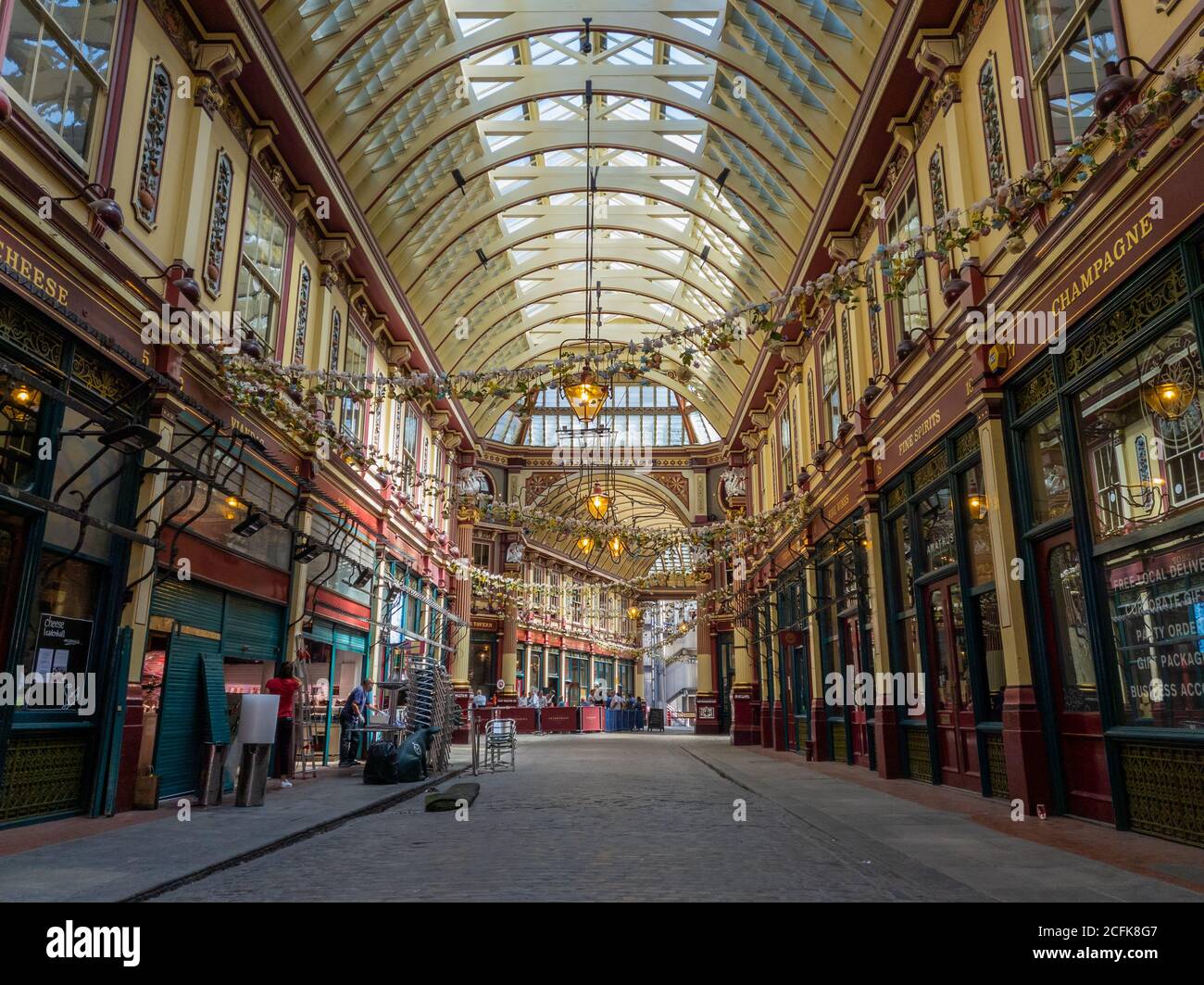Das schöne Innere des Leadenhall Market, einer der ältesten überdachten Märkte in Großbritannien. Stockfoto