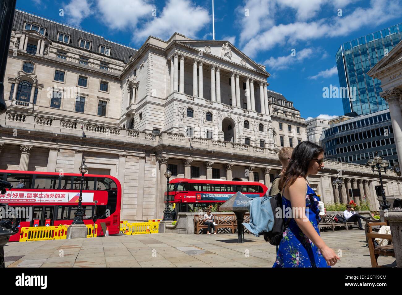 Das Gebäude der Bank of England in der Threadneedle Street in der City of London. Die Zentralbank des Vereinigten Königreichs. Stockfoto
