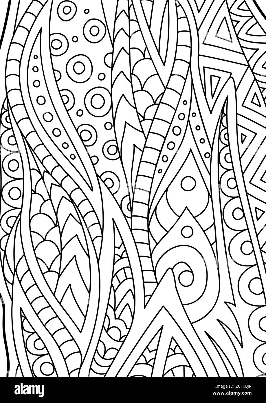Abstrakte Schwarz-Weiß-Kunst zum Ausmalen von Buchseiten Stock Vektor