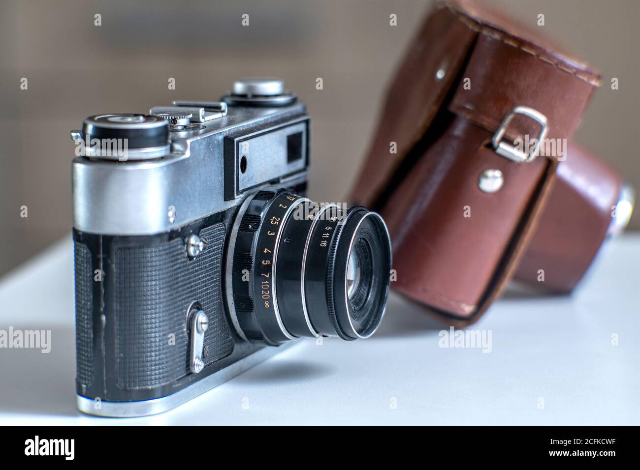 Vintage Retro-Filmkamera, tolles Design für jeden Zweck. Retro-Hintergrund Stockfoto