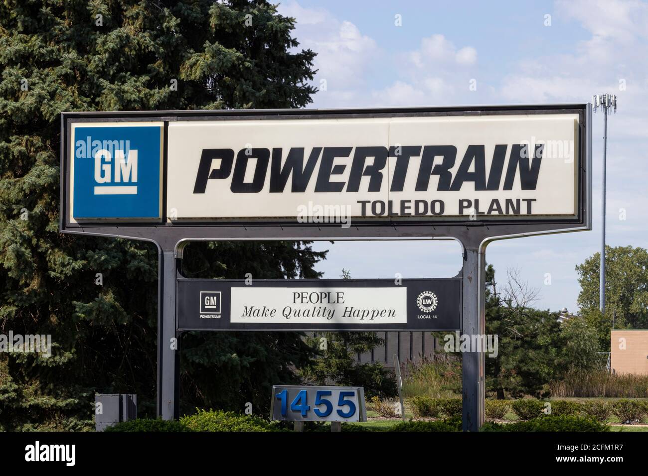 Toledo - ca. September 2020: GM Powertrain Werk Toledo. General Motors produziert für seinen Chevrol sowohl Getriebe für Vorderrad- als auch für Hinterradantriebe Stockfoto