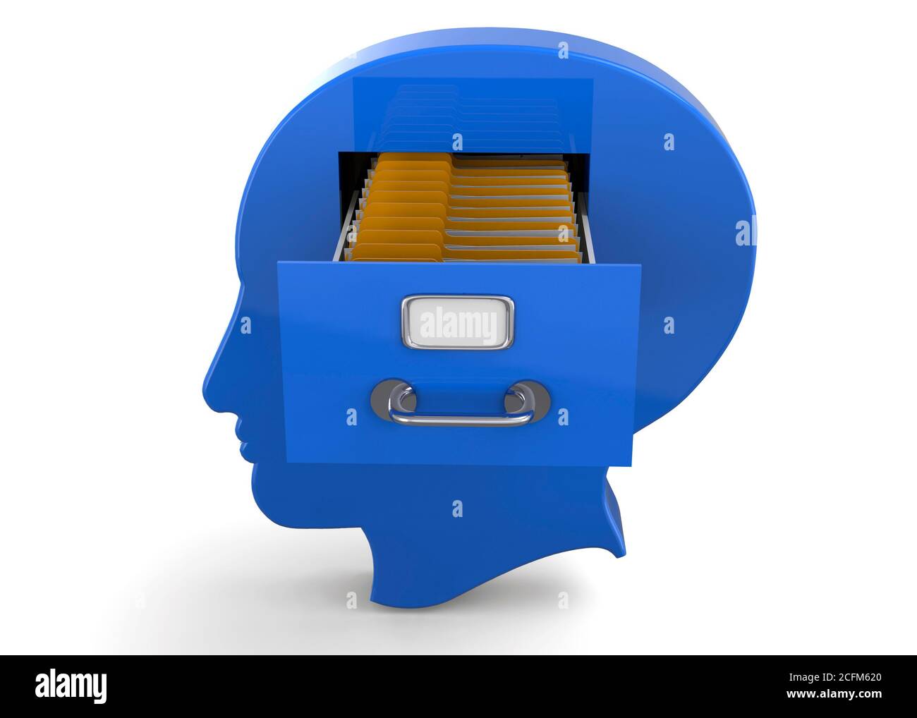 Erinnerungen im Gehirn -3D Stockfoto
