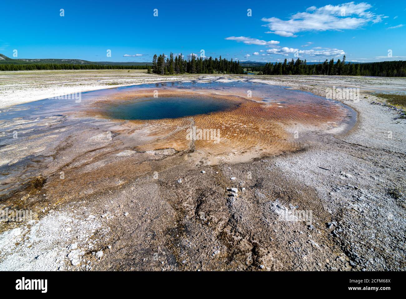 Opal Pool in der Grand Prismatic Spring, Yellowstone National Park Stockfoto