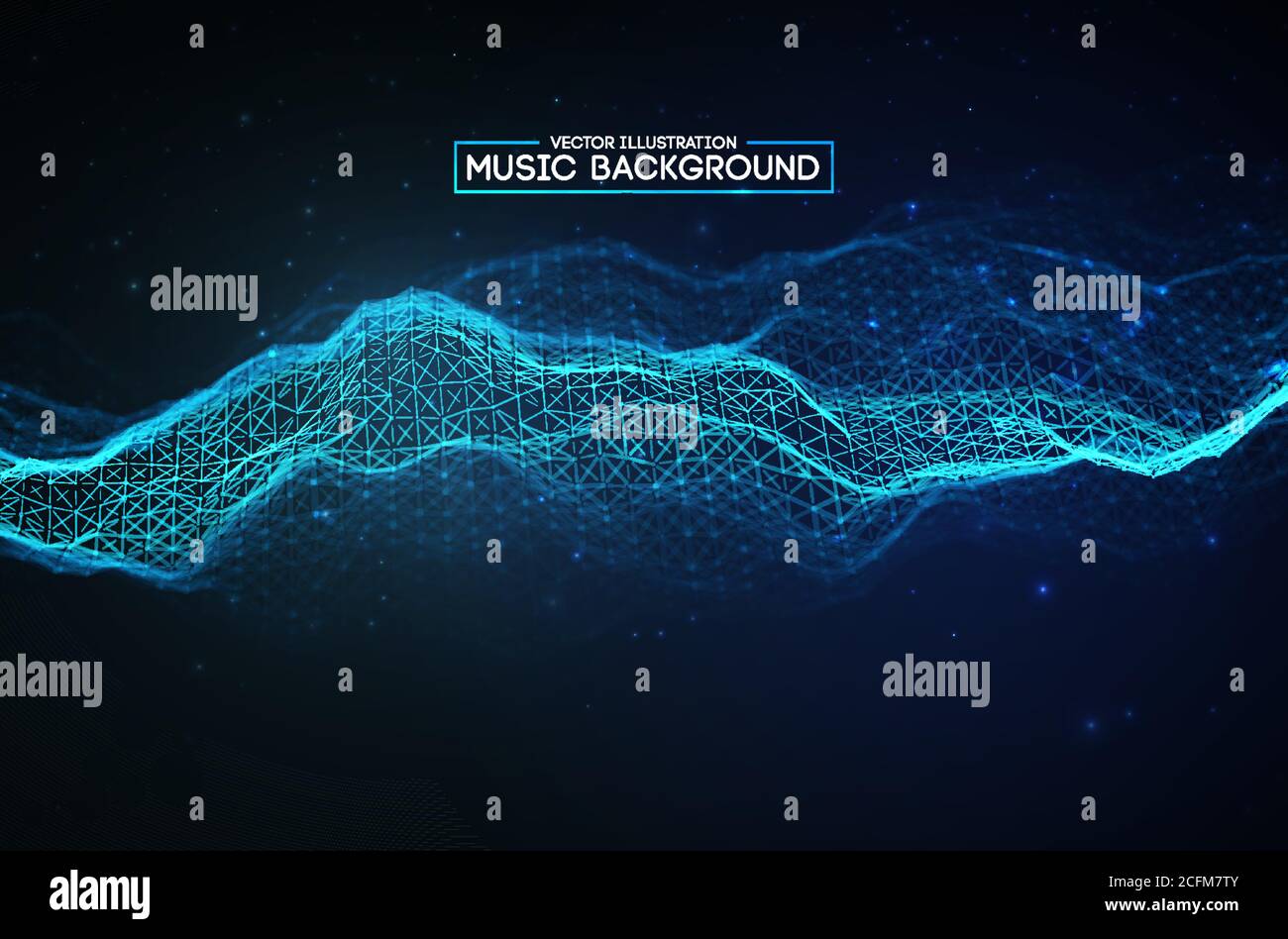 Blaues Hintergrunddesign. Bunte Musik Hintergrund Design. Abstrakter Sound Wave Music Equalizer. Partikel Hintergrund Audio abstrakt. EPS 10. Stock Vektor