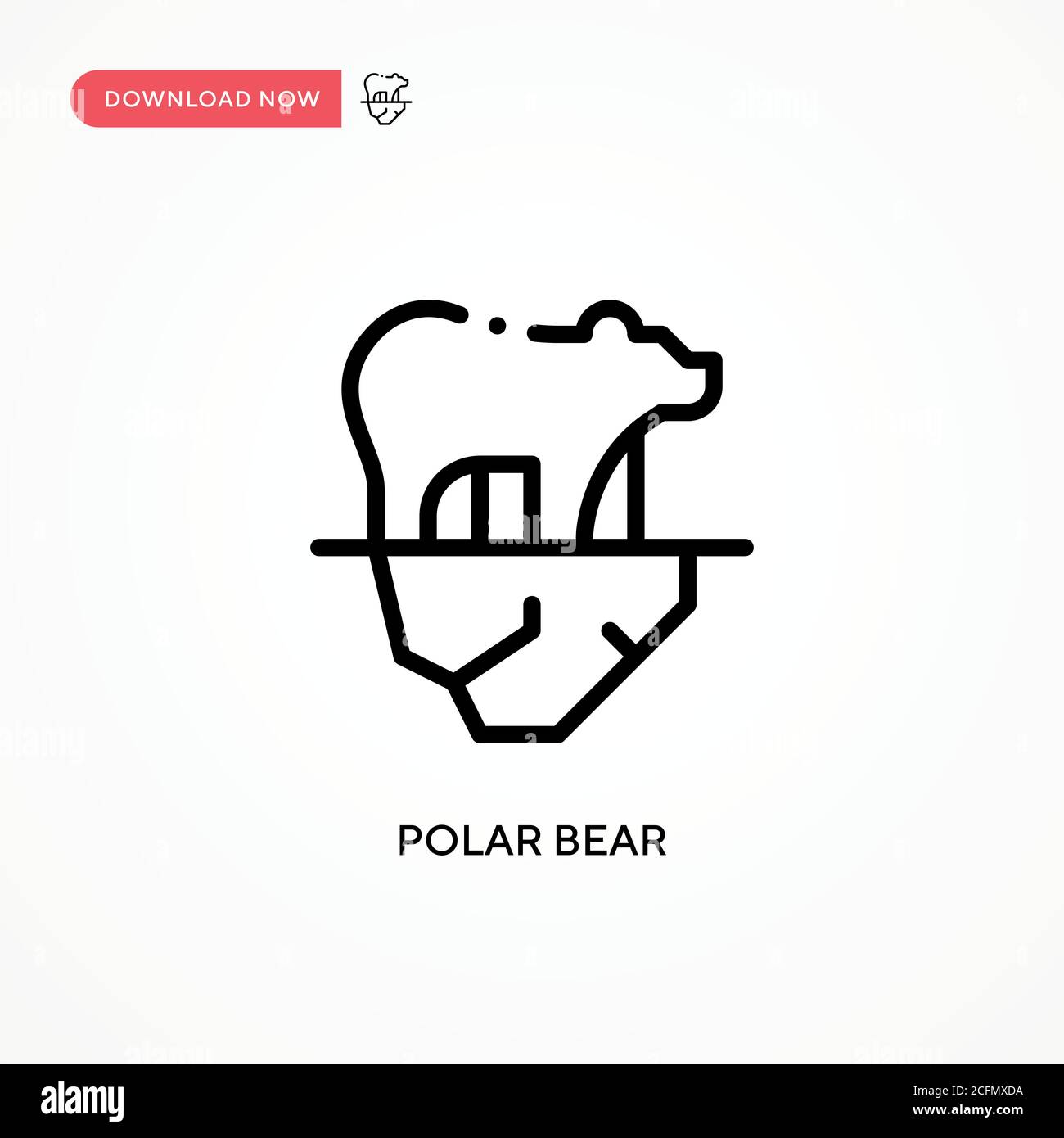 Eisbären-Vektor-Symbol. Moderne, einfache flache Vektor-Illustration für Website oder mobile App Stock Vektor