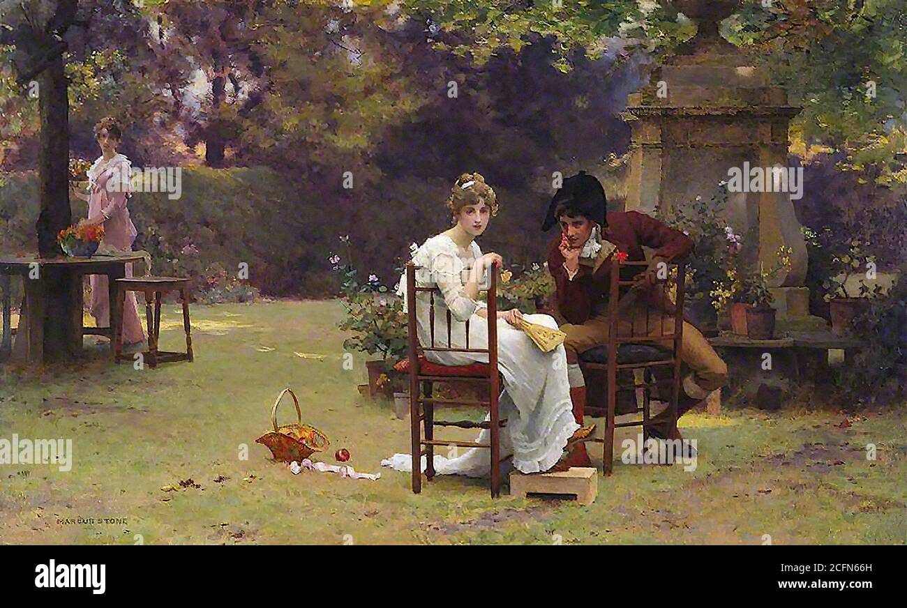 Stone Marcus - Two's Company Three's None - British School - 19. Jahrhundert Stockfoto